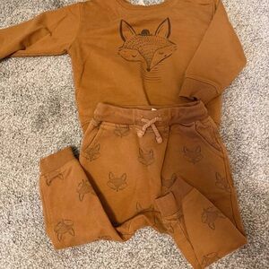Rylee + Cru 12-18m Brown Fox Kids Matching Set